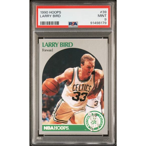 1990 NBA Hoops #39 Larry Bird PSA 9 Boston Celtics - Picture 1 of 5